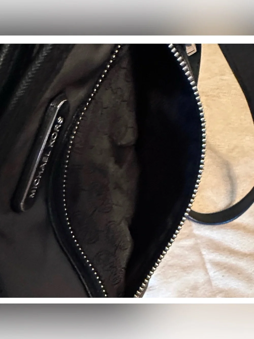 Michael Kors Gray Nylon Crossbody Messenger Bag with Silver Hardware